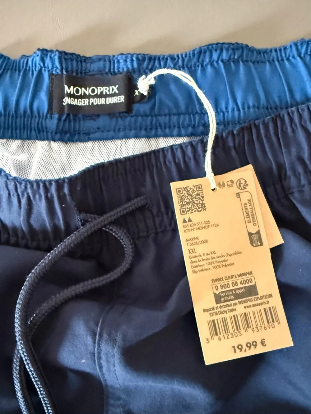 Monoprix Navy Swim Shorts size xxl NWT
